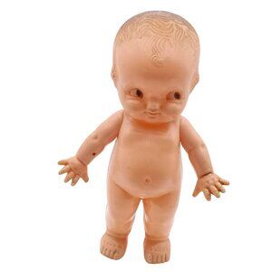 Vintage 1940s Irwin USA All-Plastic Kewpie Style Baby Doll with Molded Hair 5-In